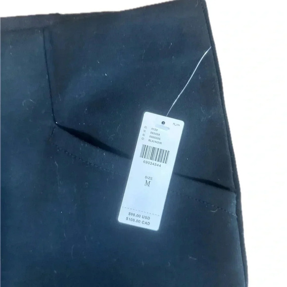 Anthropologie Maeve Black Pull On Slit-Back High Waisted Ponte Pants Pockets Med - Picture 4 of 6